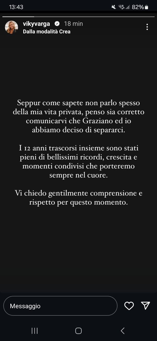 Viktoria Varga annuncia: “Io e Graziano Pellè abbiamo deciso di separarci dopo 12 anni”- immagine 5
