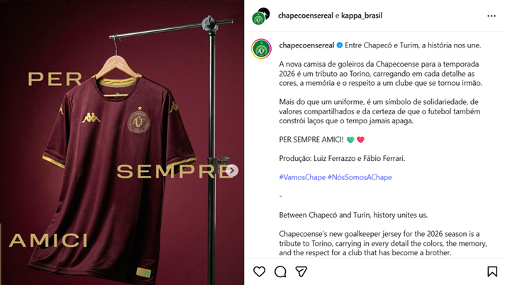 “Per sempre amici”: la Chapecoense dedica una maglia al Torino - immagine 1
