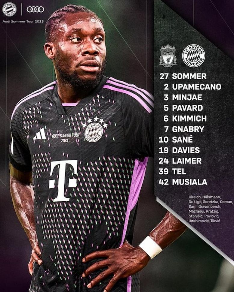 Amichevoli, le formazioni ufficiali di Liverpool-Bayern Monaco: Sommer ancora titolare- immagine 3