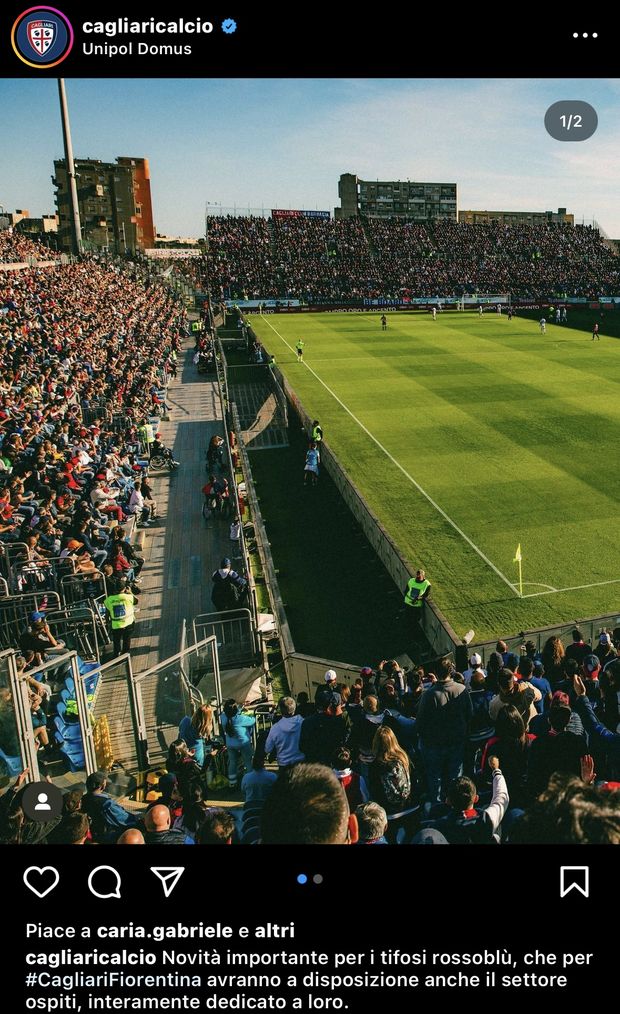 Cagliari-Fiorentina: anche il settore ospiti sarà completamente rossoblù- immagine 2