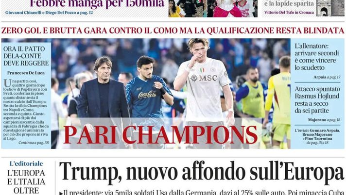 Prime pagine giornali sportivi oggi: il Napoli sui media- immagine 1