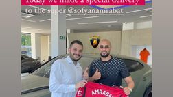 Amrabat e il regalo a Lamborghini. Ma la maglia non è quella viola