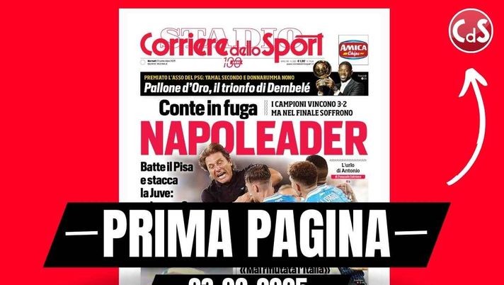 Prima pagina Corriere dello Sport: 'Milan-Lecce, Allegri lancia Nkunku in Coppa Italia'