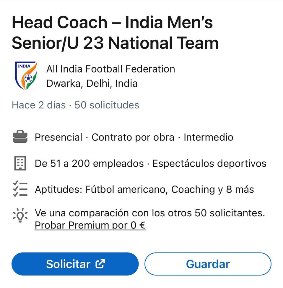India, la Federcalcio cerca il nuovo commissario tecnico su LinkedIn- immagine 2