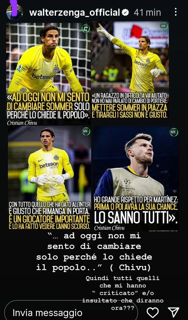 Zenga e la difesa di Sommer: “Sentite le parole di Chivu. Mi avete criticato e ora?”- immagine 2