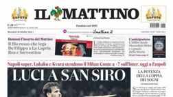 PRIMA PAGINA IL MATTINO OGGI: “Luci a San Siro”