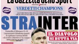 PRIMA PAGINA GAZZETTA DELLO SPORT OGGI: “StraInter, il Diavolo si butta via. Disastro Motta”