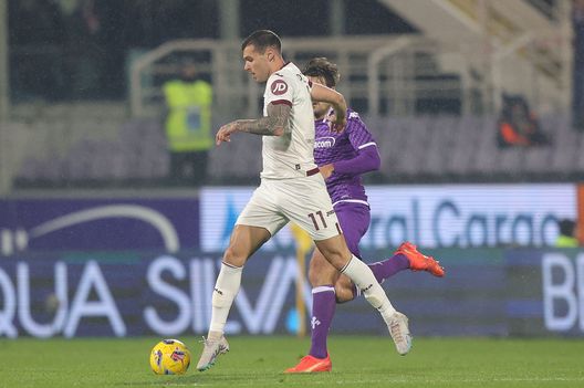 FLORENCE, ITALY - DECEMBER 29: Pietro Pellegri of Torino FC in action during the Serie A TIM match between ACF Fiorentina and Torino FC at Stadio Artemio Franchi on December 29, 2023 in Florence, Italy. (Photo by Gabriele Maltinti/Getty Images)