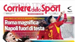 LA PRIMA PAGINA DEL CORRIERE DELLO SPORT: “Roma magnifica, Napoli fuori di testa”