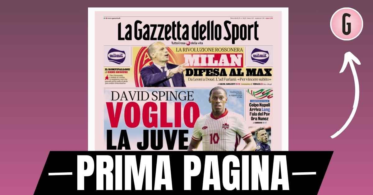 Prima pagina Gazzetta dello Sport: “Rivoluzione Milan, difesa al Max” Prima pagina Gazzetta dello Sport: “Rivoluzione Milan, difesa al Max”