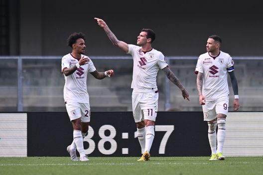 VERONA, ITALY - MAY 12: Pietro Pellegri of Torino FC celebrates scoring his team's second goal during the Serie A TIM match between Hellas Verona FC and Torino FC at Stadio Marcantonio Bentegodi on May 12, 2024 in Verona, Italy. (Photo by Alessandro Sabattini/Getty Images) Calciomercato Torino, Sazonov e Pellegri salutano senza lasciar traccia- immagine 3