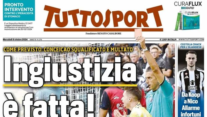 prima pagina tuttosport oggi