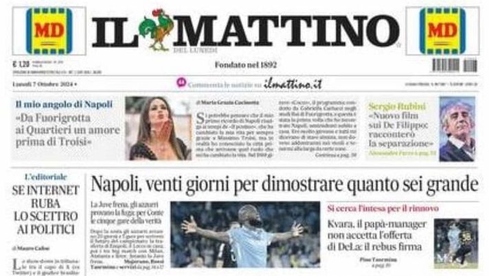 prima pagina il mattino oggi