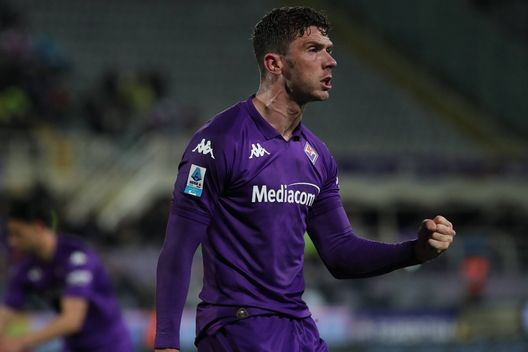 GERMOGLI PH: 28 FEBBRAIO 2025 FIRENZE STADIO ARTEMIO FRANCHI CAMPIONATO SERIE A FIORENTINA VS LECCE NELLA FOTO ESULTANZA GOL GOSENS Gosens