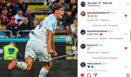 Pio Esposito, sui social il primo gol con l’Inter e il motto che lo unisce a Dimarco- immagine 2