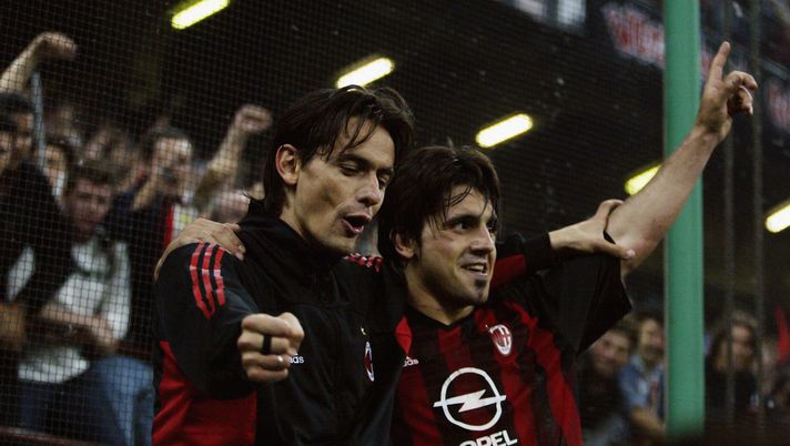 Filippo Inzaghi e Gennaro Gattuso, ex giocatori del Milan | Getty Images Milan-Como, ritorno al 2003: Inzaghi e Nesta firmano la vittoria prima dell'Euroderby