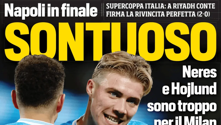 prime pagine giornali sportivi con Napoli