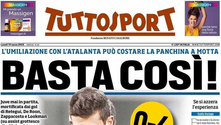prima pagina tuttosport oggi