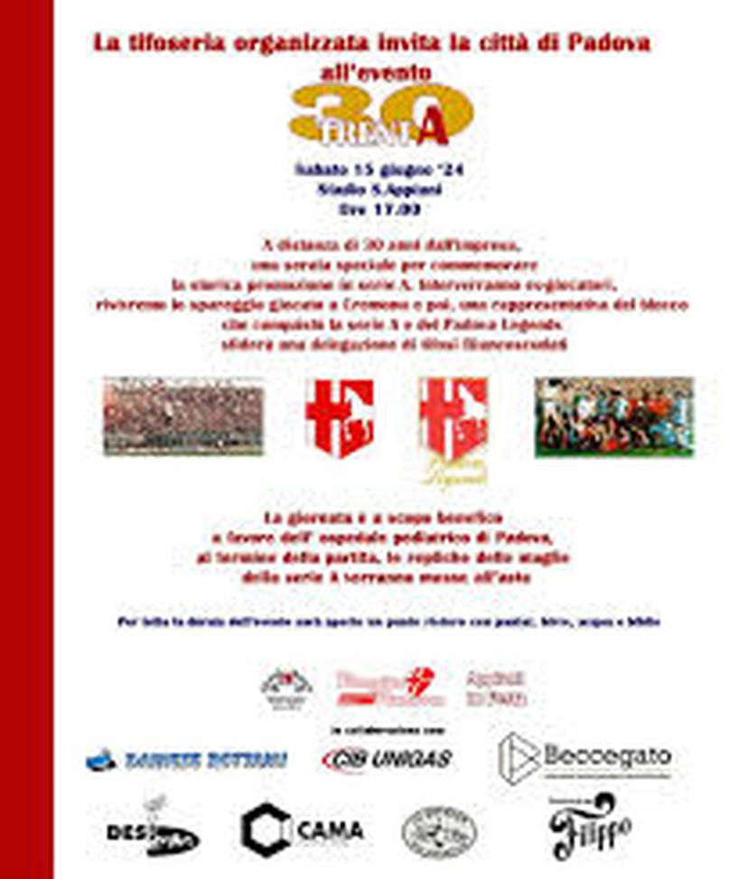 30 anni fa Padova-Cesena che valse la serie A. Oggi festa amarcord all’Appiani- immagine 2