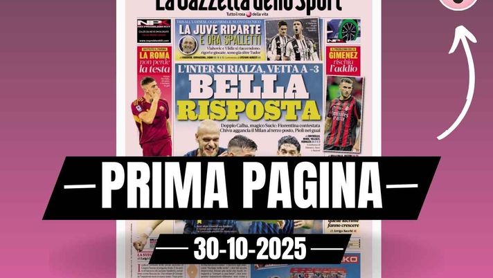 Prima pagina Gazzetta dello Sport: 'Milan, il problema del 9: Giménez rischia l'addio'