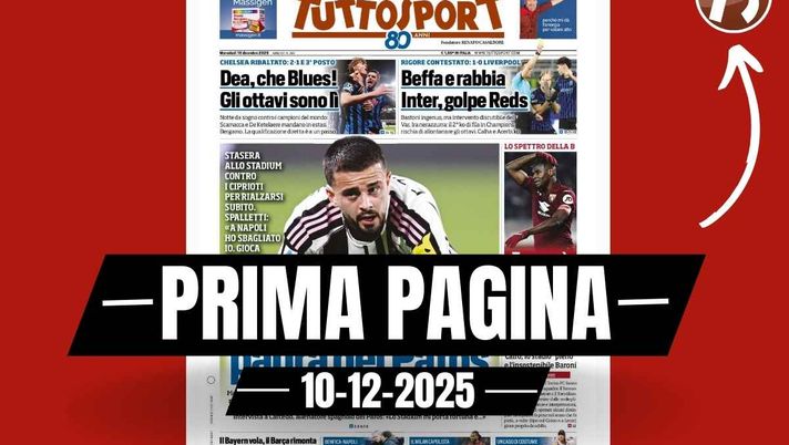 Prima pagina Tuttosport: 'Allegri, Leao non ha fatto crac. Milan-Como a 'San Siro'?'