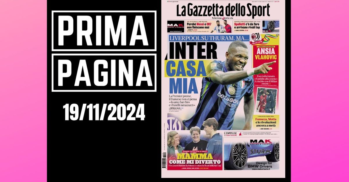 Prima pagina Gazzetta dello Sport: “Inter, c’è il Liverpool su Thuram”