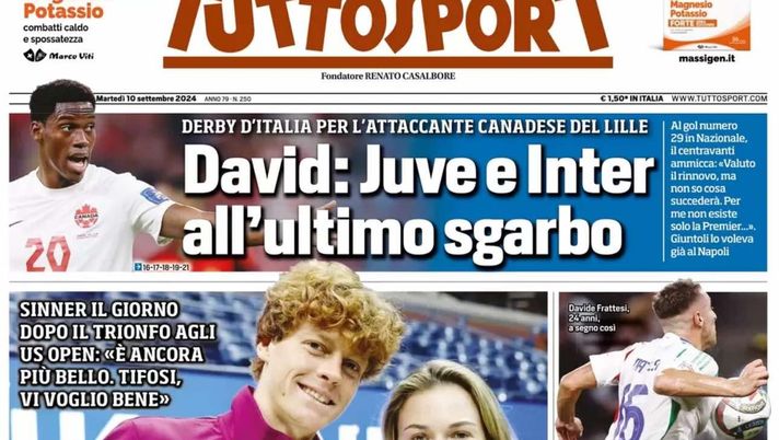 prima pagina tuttosport oggi