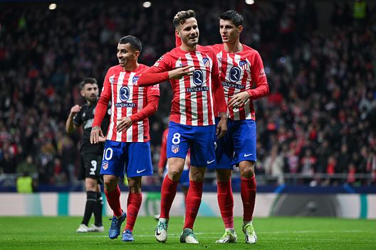 Saul celebra la sua rete con il Celtic nella Champions League 2023-24. (Photo by David Ramos/Getty Images) Flamengo, Saul ricorda il suo passato all’Atletico Madrid e punge Joao Felix- immagine 2