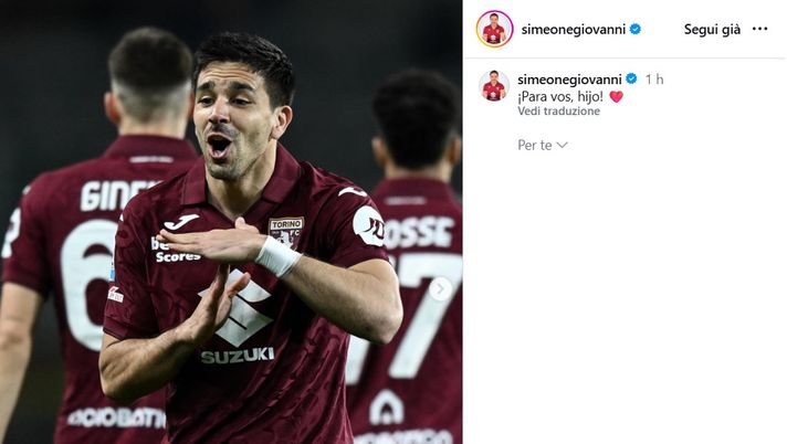 Torino-Parma 4-1, il Cholito segna e dedica: “Para vos, hijo”. I giocatori sui social - immagine 1