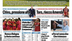 Prima pagina Tuttosport: “Effetto Max, mai così Leao. E il Milan progetta il sorpasso”
