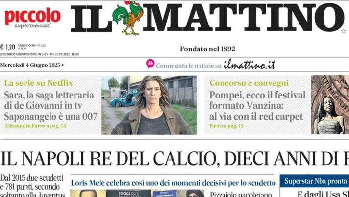 Il Napoli sui media: le prime pagine dei quotidiani di oggi- immagine 1
