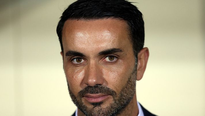 FLORENCE, ITALY - OCTOBER 3: Head coach Raffaele Palladino manager of ACF Fiorentina looks on during the UEFA Conference League 2024/25 League Phase MD1 match between ACF Fiorentina and The New Saints FC at  on October 3, 2024 in Florence, Italy. (Photo by Gabriele Maltinti/Getty Images)  Palladino Milan