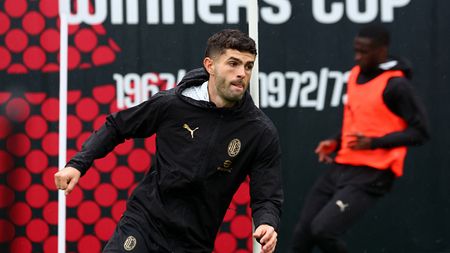CAIRATE, ITALY - OCTOBER 16: Christian Pulisic of AC Milan in action during an AC Milan Training Session at Milanello on October 16, 2024 in Cairate, Italy. (Photo by Giuseppe Cottini/AC Milan via Getty Images)