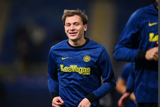 RIYADH, SAUDI ARABIA - JANUARY 19: Nicolo Barella of FC Internazionale warms up ahead before the Italian EA Sports FC Supercup Semifinal match between FC Internazionale and SS Lazio at Al-Awwal Stadium on January 19, 2024 in Riyadh, Saudi Arabia. (Photo by Mattia Ozbot - Inter/Inter via Getty Images)