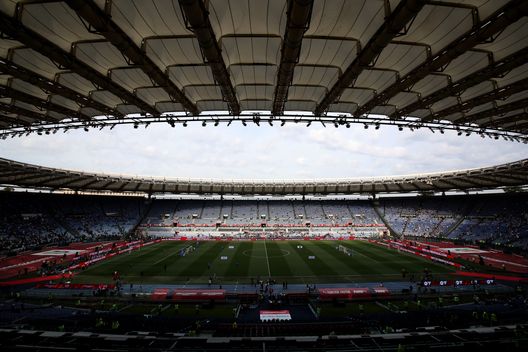 ROMA, ITALIA - 15 MAGGIO: Una vista generale dell'interno dello stadio prima della finale di Coppa Italia 2023/2024 tra Atalanta BC e Juventus FC allo Stadio Olimpico, il 15 maggio 2024 a Roma, Italia. (Foto di Paolo Bruno/Getty Images) Coppa Italia Coreografie