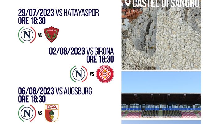 UFFICIALE – Ritiro Castel di Sangro, ecco le date e le 4 avversarie del Napoli in amichevole - immagine 1