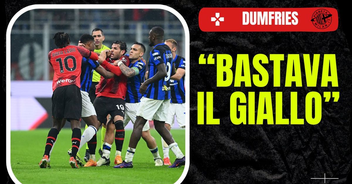 Derby Milan Inter, Dumfries: “Theo Hernandez? È stata una brutta scena”