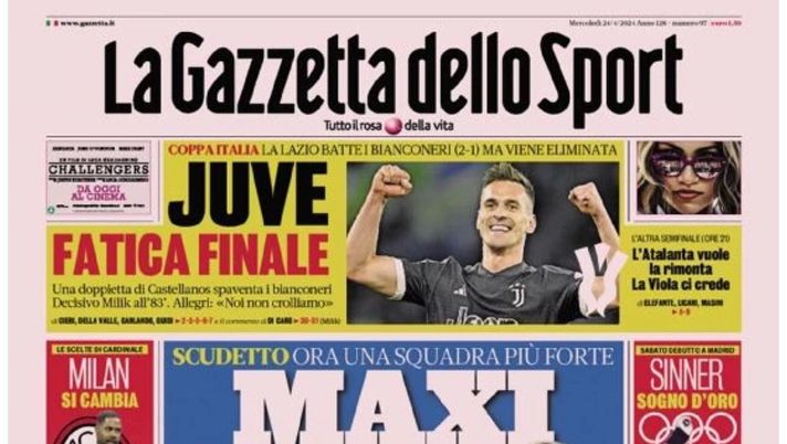 PRIMA PAGINA GAZZETTA DELLO SPORT OGGI: “Inzaghi al rinnovo, ci metto la firma”
