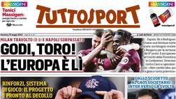 PRIMA PAGINA TUTTOSPORT OGGI: “Il Toro travolge il Milan e Napoli sorpassato”