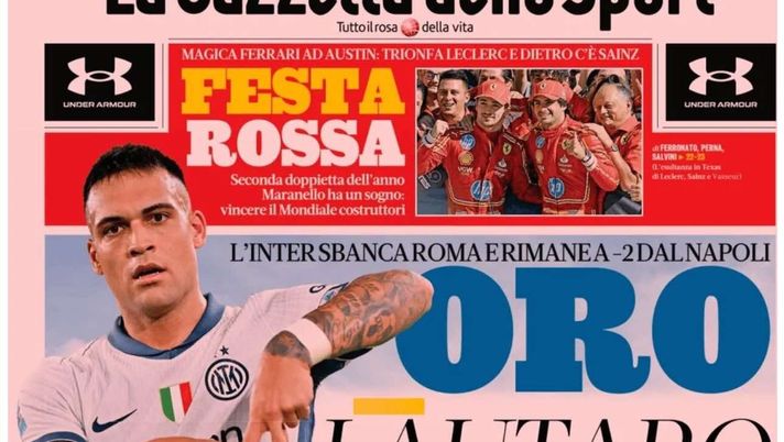 PRIMA PAGINA GAZZETTA DELLO SPORT OGGI: “E’ un Conte spietato: leva Lukaku e resta primo” PRIMA PAGINA GAZZETTA DELLO SPORT OGGI: “Inzaghi al rinnovo, ci metto la firma”