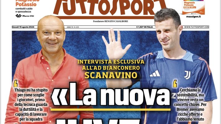 PRIMA PAGINA TUTTOSPORT OGGI: “Svolta Szczesny, rescinde e saluta” - immagine 1