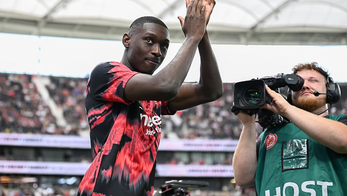FRANKFURT AM MAIN, GERMANY - AUGUST 05: Randal Kolo Muani of Eintracht Frankfurt reacts during the Eintracht Frankfurt season opening at Deutsche Bank Park on August 05, 2023 in Frankfurt am Main, Germany. (Photo by Christian Kaspar-Bartke/Getty Images)  Seconda sfida in 15 giorni: ma la Juventus è tutta diversa… - immagine 1