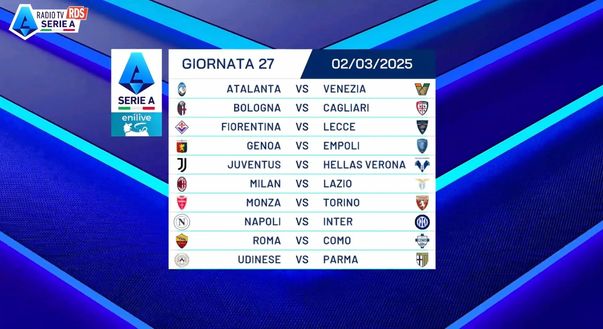Serie A 24-25, il calendario completo: da Inter-Milan alla Juve, tutte le giornate - immagine 13