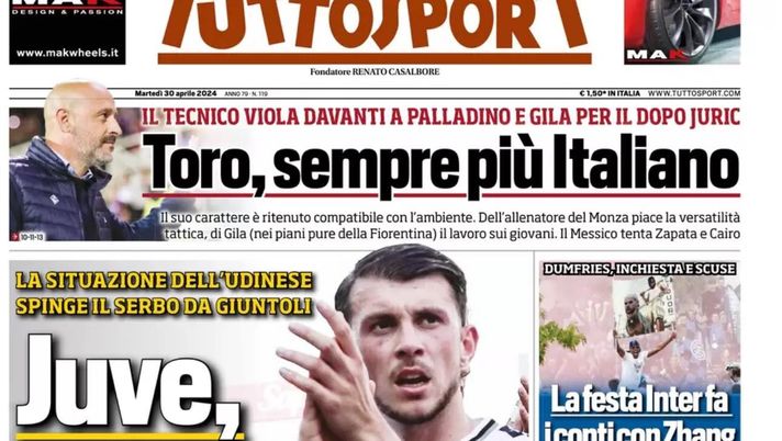 prima pagina tuttosport oggi
