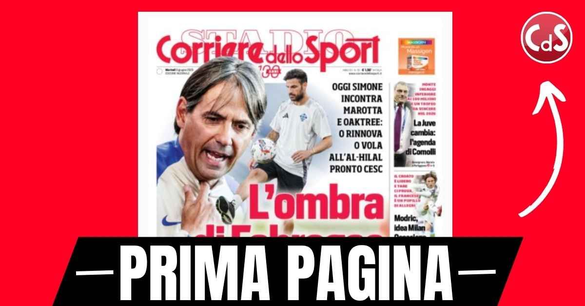 Prima pagina Corriere dello Sport: Modric idea Milan. Occasione Rabiot