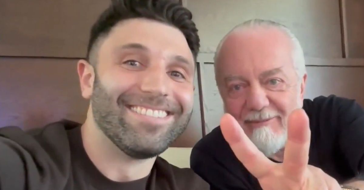 Napoli President De Laurentiis Watches Napoli vs Milan in Los Angeles