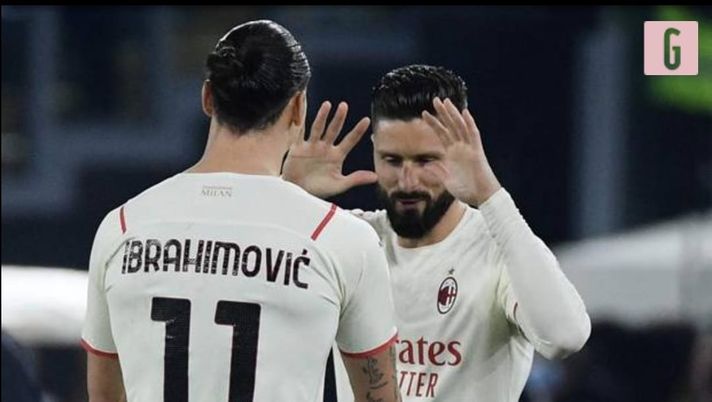 Zlatan Ibrahimovic e Olivier Giroud, attaccanti del Milan (screen gazzetta.it) Zlatan Ibrahimovic e Olivier Giroud, attaccanti del Milan (screen gazzetta.it)