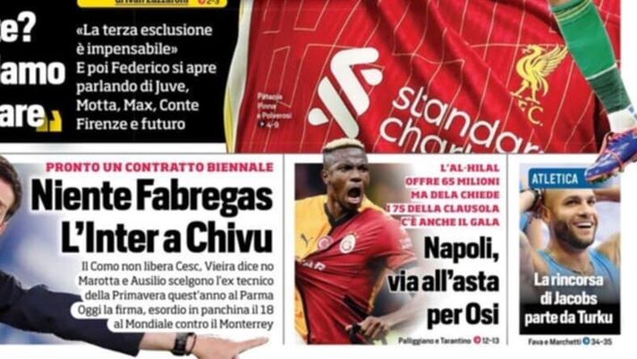 Il Napoli sui media: le prime pagine dei quotidiani di oggi- immagine 1