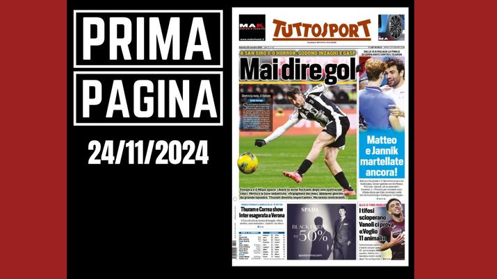 Prima pagina Tuttosport: a San Siro tra Milan e Juventus è 0-0 horror