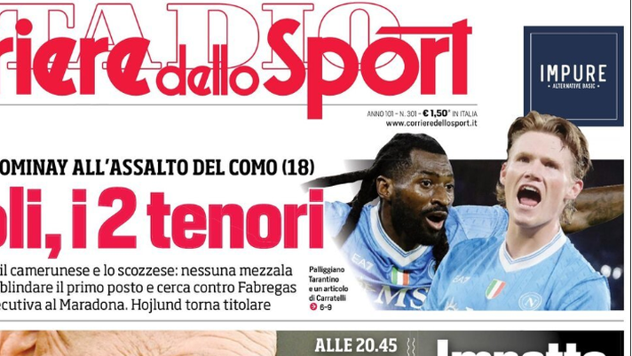Il Napoli sui media: le prime pagine dei quotidiani di oggi- immagine 1